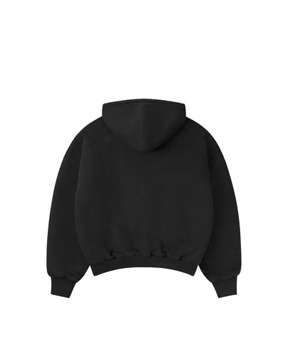 1000 GSM 'Jet Black' Double Hoodie