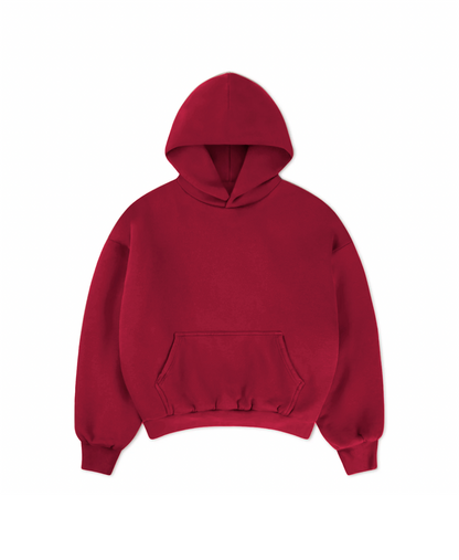 1000 GSM 'Dark Red' Double Hoodie