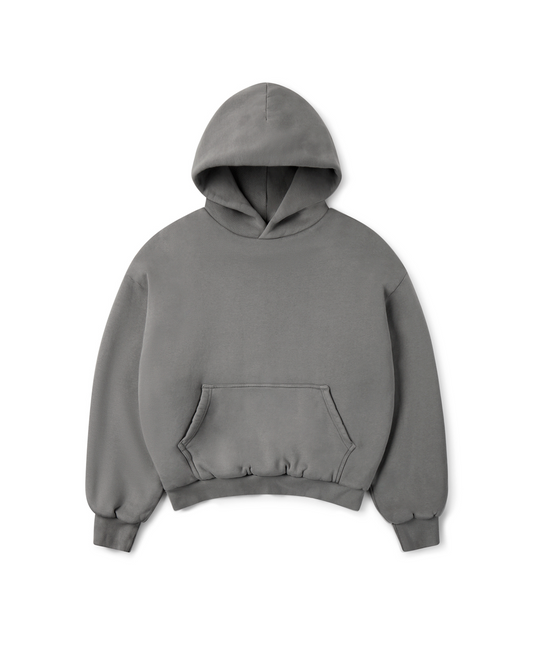 1000 GSM 'Mud Gray' Double Hoodie